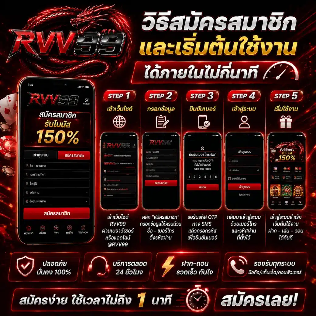RVV99 วิธีสมัครสมาชิกและเริ่มต้นใช้งานได้ภายในไม่กี่นาที